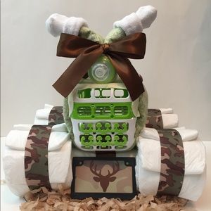 Brown & Camo 4 Wheeler Diaper Cake